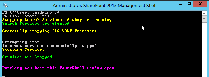 SharePoint Cumulative Update takes a long time to install