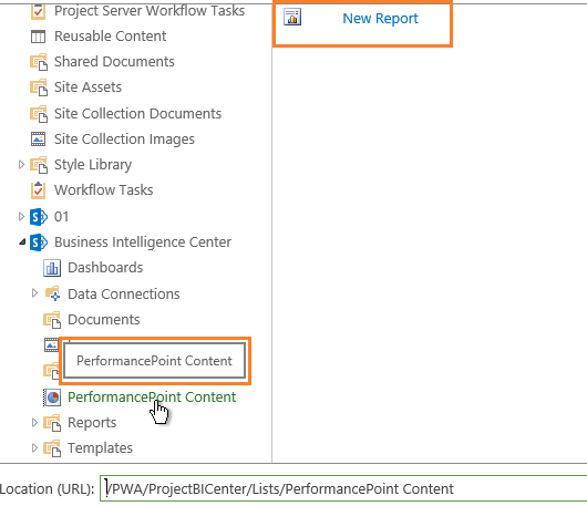 add PerformancePoint Report in SharePoint