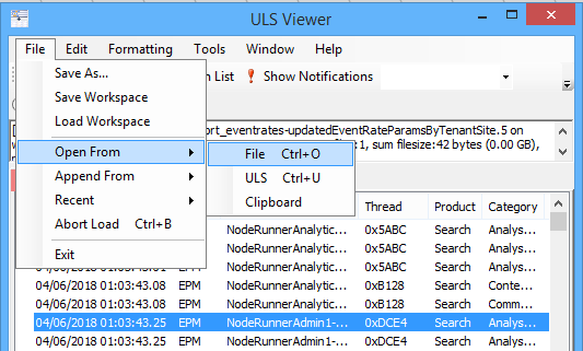 Open merged SharePoint logs in SharePoint ULS viewer