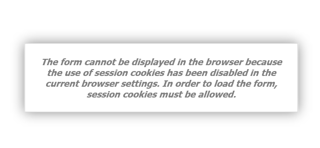 the form can not be dispalyed because cookies