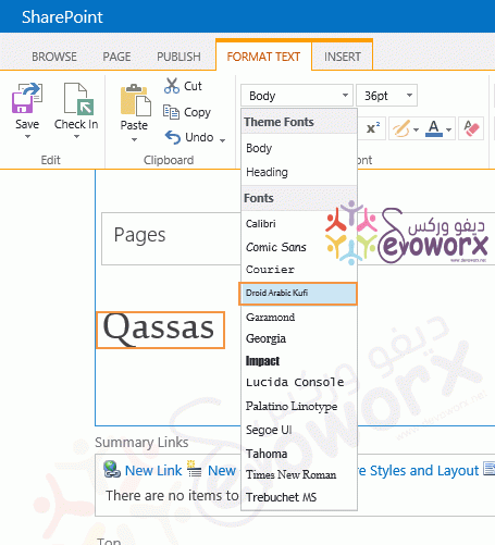 Add a new font in SharePoint Editors
