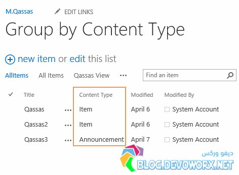 Group By 'Content Type' in SharePoint list