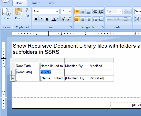 Show SharePoint Folders and SubFolders and Files from Document Library in SSRS