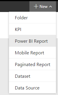 new power bi report in report server